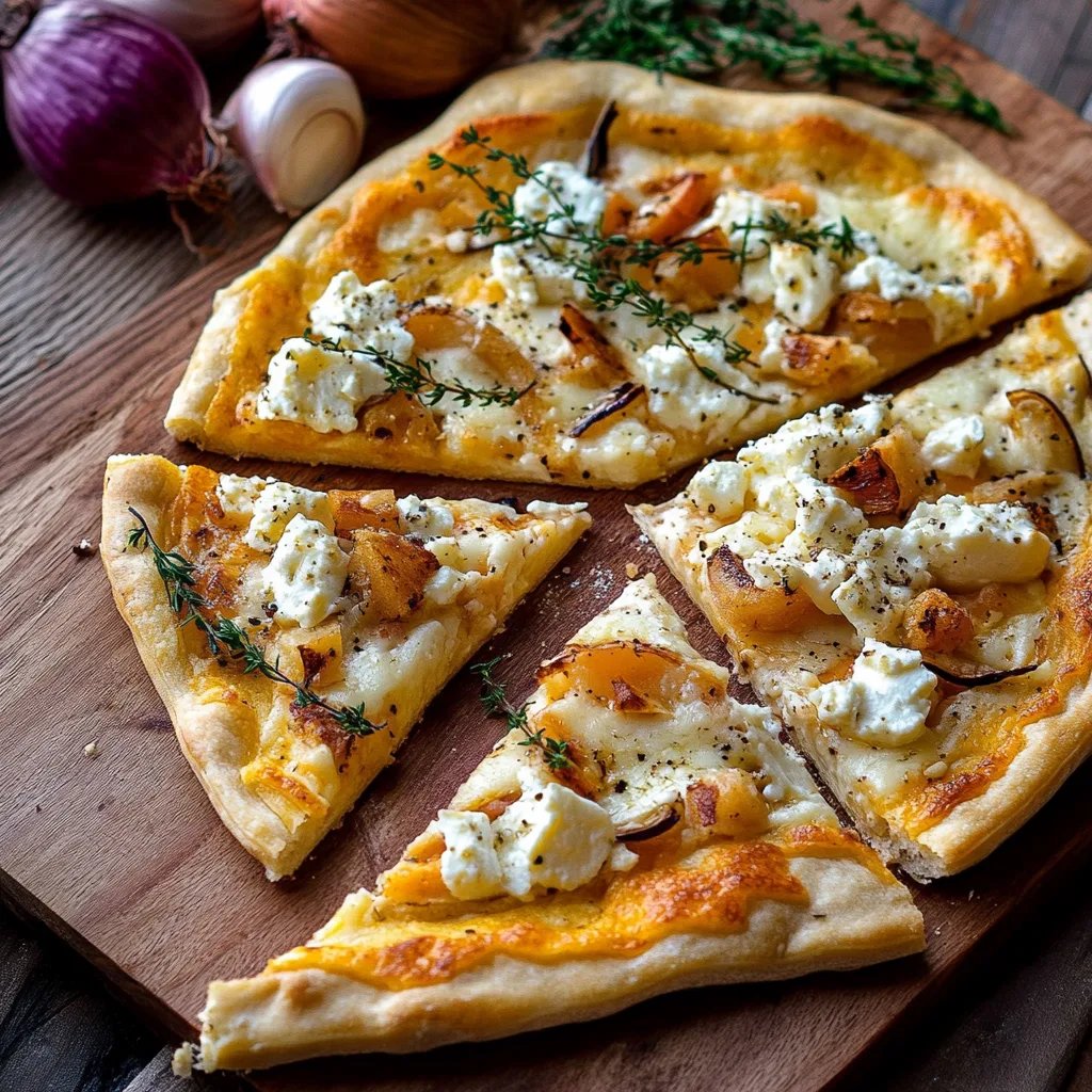 Kürbis-Flammkuchen mit Feta