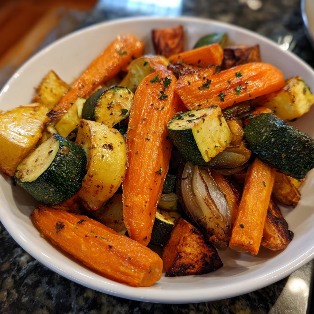 Mittagessen mit Ofengemüse