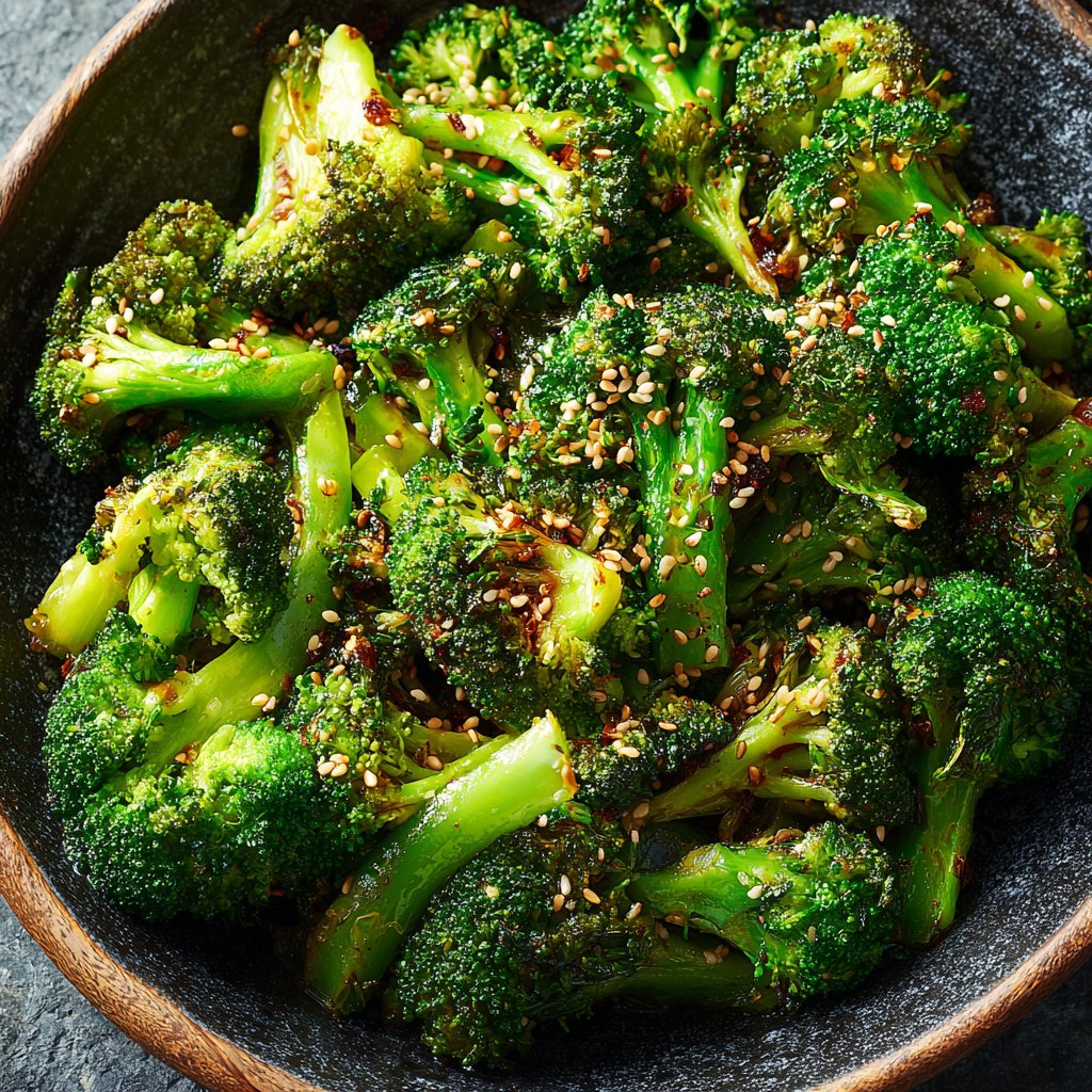 Gemüsepfanne mit Brokkoli und Sesam