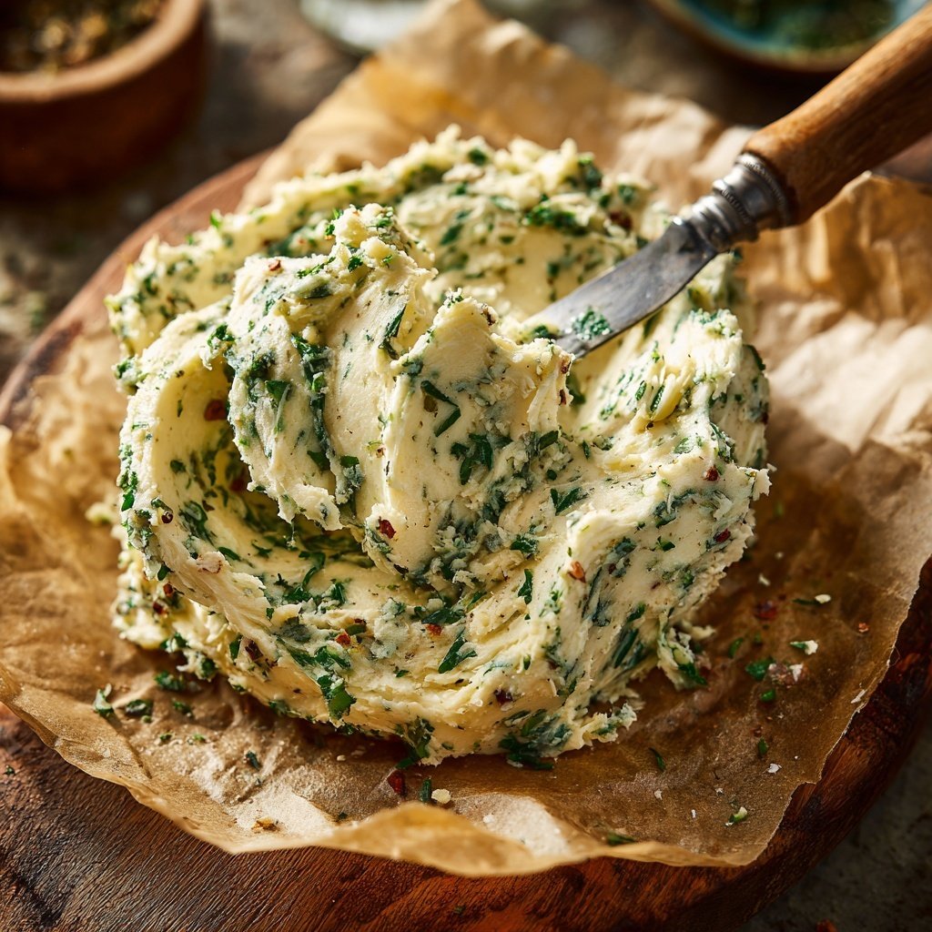 Kräuterbutter Mit Knoblauch Und Salz