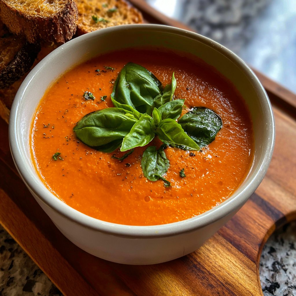 Tomatensuppe mit Basilikum