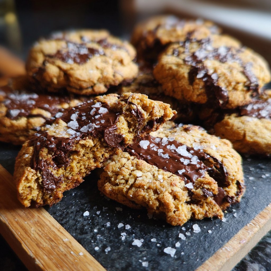 Cookies mit Zartbitterschokolade und Meersalz
