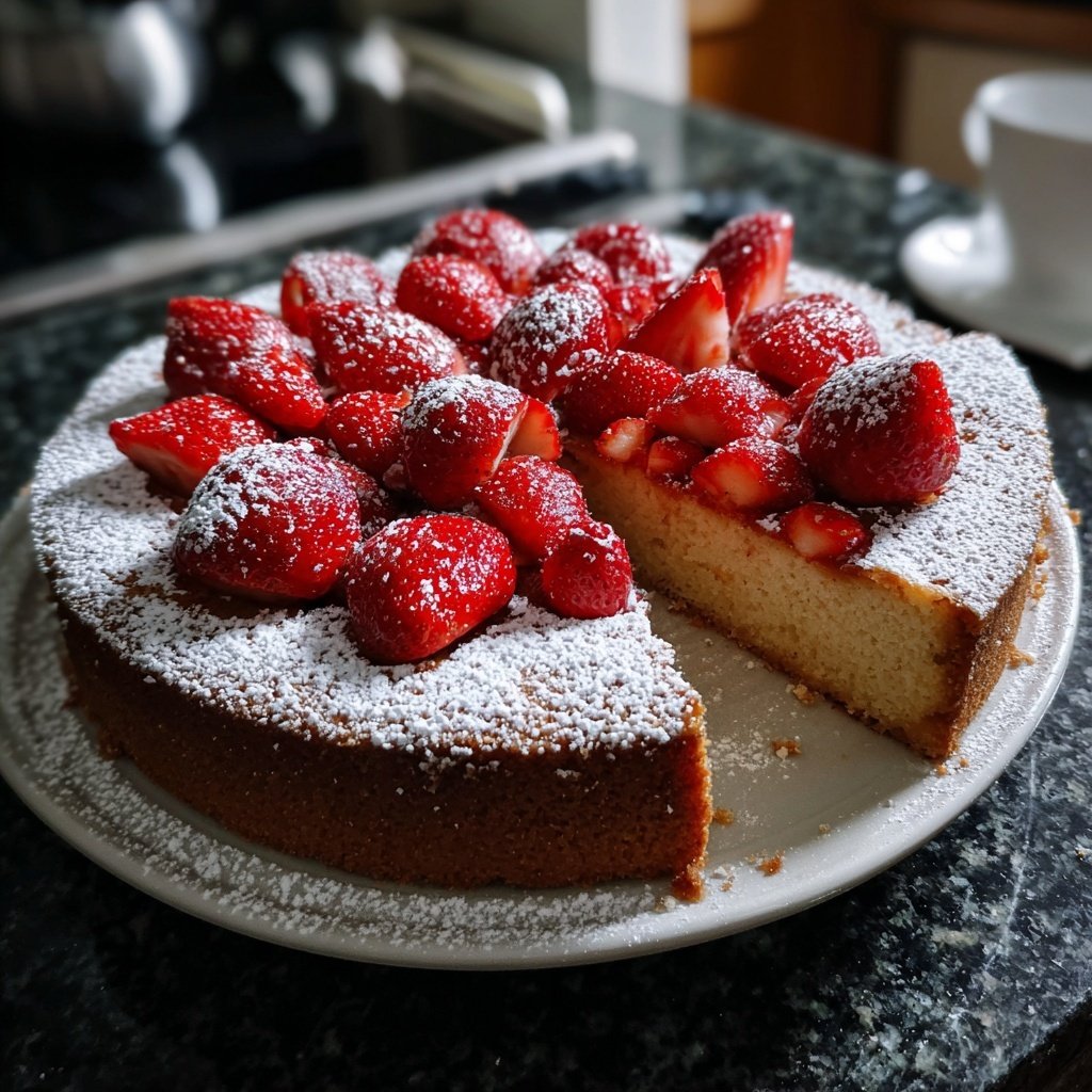 Erdbeerkuchen Mit Puderzucker