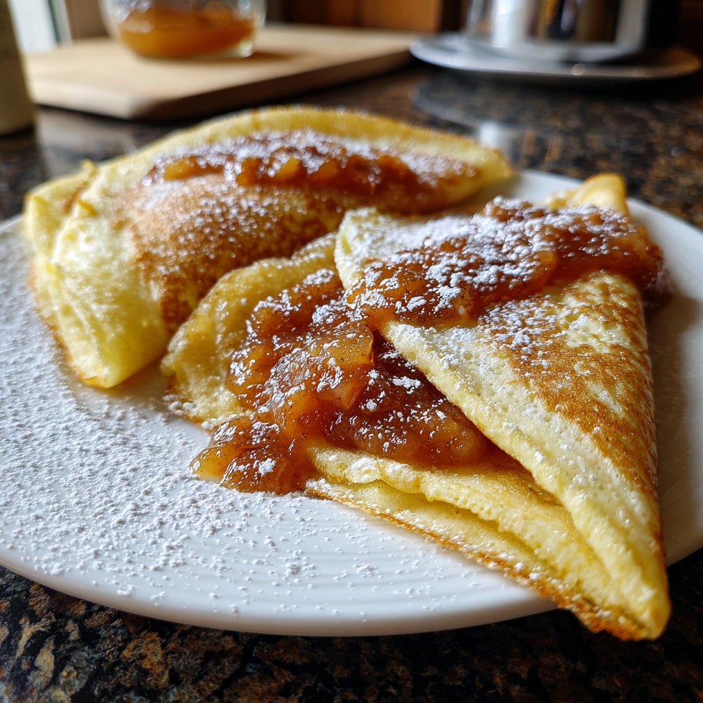 Pfannkuchen mit Apfelmus